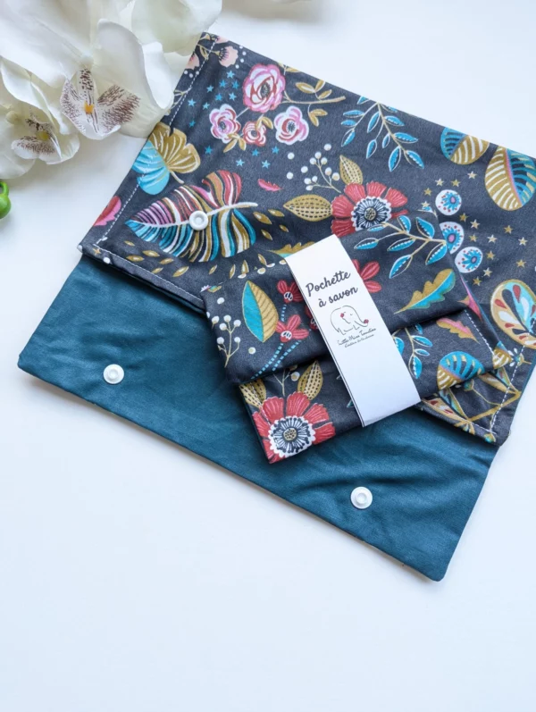 Pochette maillot de bain - Bleu floral – Image 3