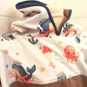 Poncho de bain enfant 2 à 3 ans - motif marin